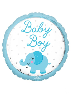 Шар круг со слоником Baby Boy, 46 см