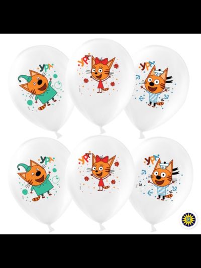 Воздушные шары "Три Кота" Белый