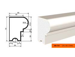 Фасадный молдинг из пенополистирола с покрытием LEPNINAPLAST (Лепнинапласт)  МВ-75/1