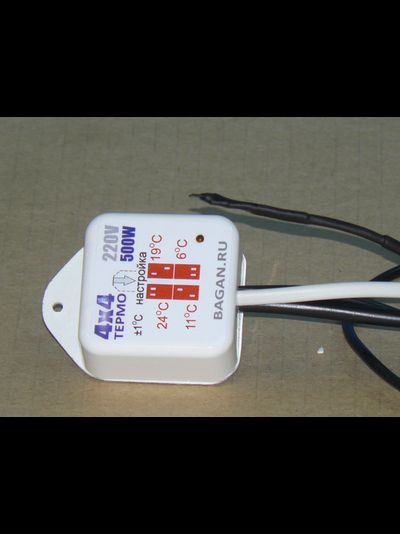 Терморегулятор  "ТЕРМО 4х4", одноканальный  500 Вт, с розеткой на шнуре