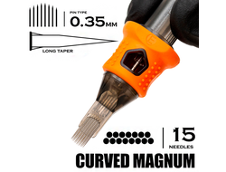 15 CMLT/0.35 Curved Magnum Long Taper - "INKin EZ tattoo"