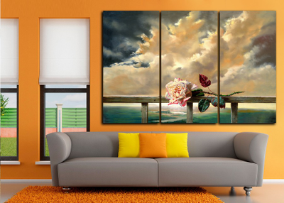 Модульная картина "Ванильные облака"