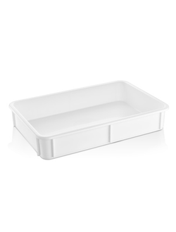 Контейнер для теста 600*400*100 мм. прямой, сплошной, мороз-кий, белый полиэт.(крышка 76803)