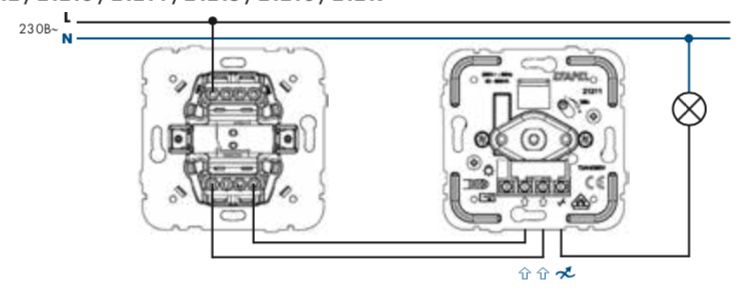 Схема подключения поворотного диммера 500 Вт с переключателем Efapel Mec 21