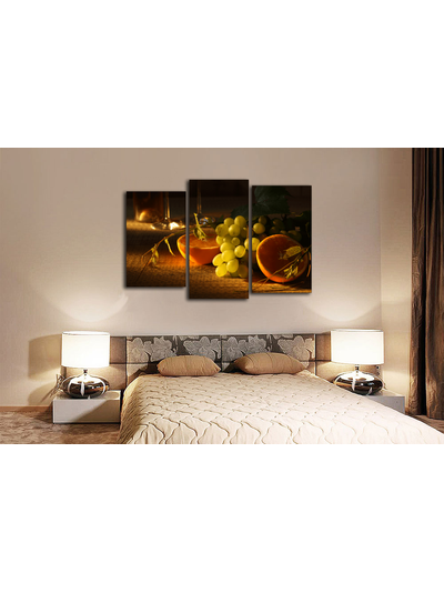 Модульная картина "Виноград с апельсином"