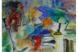 «Вечером» («За уроками»), 1977-1979 гг., бумага, акварель, 41х59