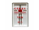 Игла бытовой машины ДВОЙНАЯ  № 90/4. "Organ" (Вьетнам),  1 шт в пенале.