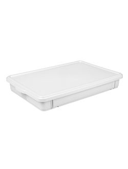 Контейнер для теста 65*43*8 см, прямой, сплошной, белый с крышкой, полипропилен