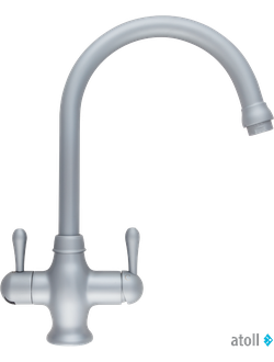 Кран комбинированный (хол/гор + питьевая) atoll NKD0312ST-L (мат.никель)