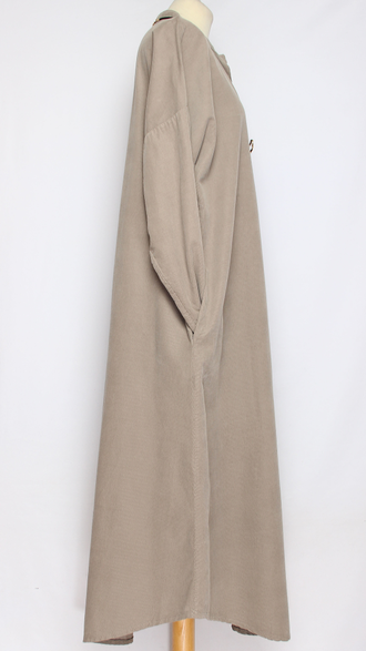 Платье Бохо вельветовое "СТОЙКА ЗАЩИП ПУГОВКИ" джинс, бежевое, малахит, хаки до р.52