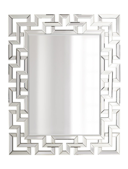 Зеркало прямоугольное в зеркальной раме с греческим орнаментом.
