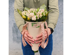 Доставка цветов в Волгограде - FLOWER34.RU - Крафтовый конус из 9 кустовых роз