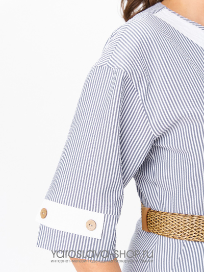 Женское платье А- силуэта в полоску