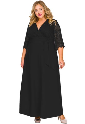 Элегантное нарядное платье БОЛЬШОГО размера арт. 238105 (Цвет черный) Размеры 50-76