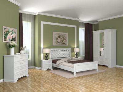 Шкаф Грация ШР-4 белый с зеркалами ( Браво мебель )