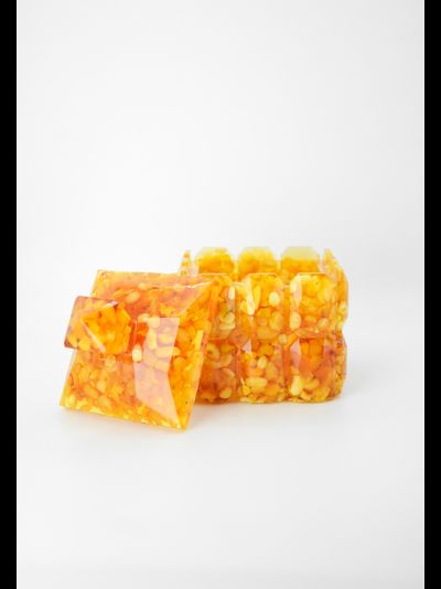 Шкатулка "Царская" с белым янтарем