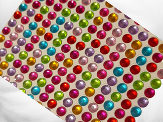 Стразы клеевые самоклеящиеся, 6 мм, ассорти цветов, пластик