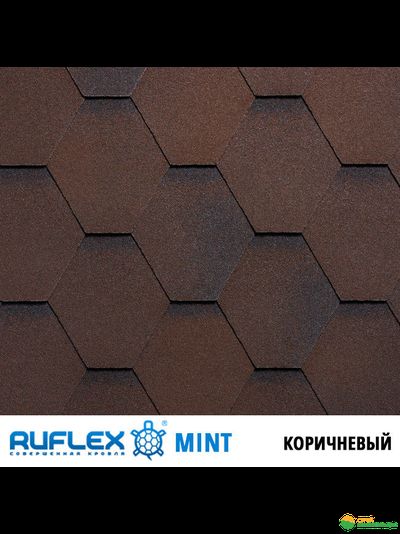 Гибкая черепица Ruflex Mint (Руфлекс Минт) цвет: Коричневый