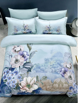 Постельное белье мако-сатин полутороспальное 150x200x1 180x230x1 50x70x2 TIS04-866