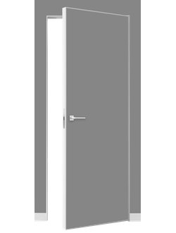 Дверь межкомнатная скрытая ILLUSION Al кромка хром (комплект) 42 мм