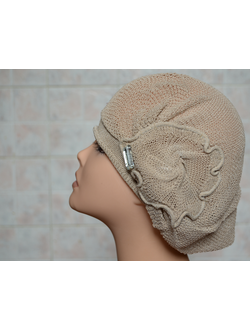 Бежевый летний берет из хлопка Vizio 4810