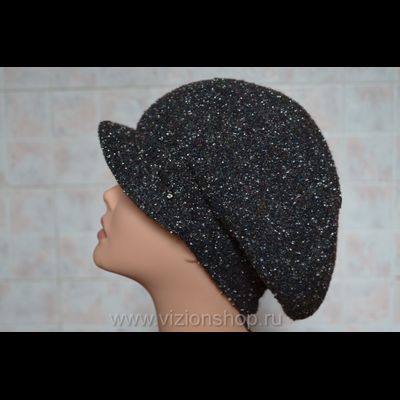 Кепка вязаная для женщин Vizio Визио Италия 5821 черная