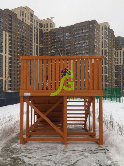 Деревянная зимняя горка "IgraGrad Snow Fox", скат 4 м