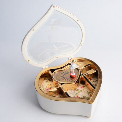 Музыкальная шкатулка с танцующей балериной в виде Сердца