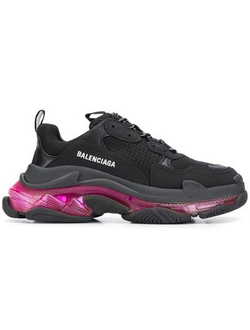 Кроссовки Balenciaga Triple S Черные С Фиолетовой Подошвой