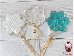 Леденец на палочке Снежинка Прозрачная 6,5см