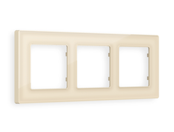 Рамка 3-ая Бежевое стекло органическое, коллекция ARCTIC - Ambrella Volt - ALFA