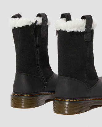 Зимние ботинки Dr. Martens 2976 JUNIOR JUNEY FAUX FUR REPUBLIC WP+HI SUEDE WP BLACK