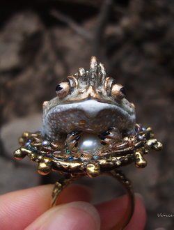 "Его Величество, Жабный Король", кольцо с лягушкой и жемчужиной
