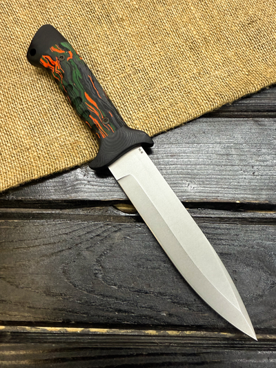 Подарочный нож 6Х9С сталь VG-10, рукоять комбинированная G10 и микарта цветная