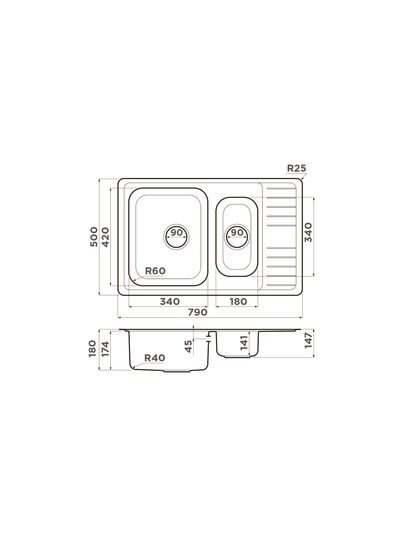 МОЙКА OMOIKIRI SAGAMI 79-2 IN