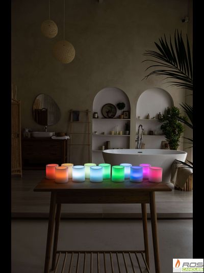 Набор LED свечей с парафиновыми плафонами (9,2*10см - 12шт), "Цветной"