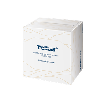 643100 Tork Tellus Premium бумажные косметические салфетки для лица рук и интимных мест 2 слоя в коробке дозаторе белые