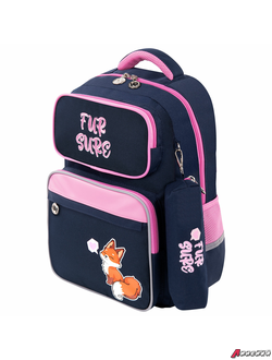 Рюкзак ЮНЛАНДИЯ COMPLETE с пеналом в комплекте, эрго-спинка, «Nice fox», 42×29×14 см. 270664