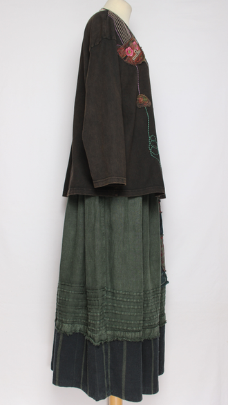 Джемпер ХЛОПОК "Кот винтаж" черный, зеленый до р.52