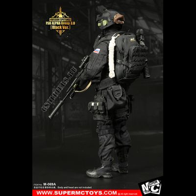 Спецназ "Альфа" - КОМПЛЕКТ ЭКИПИРОВКИ 1/6 Russian Spetsnaz - FSB Alfa Group 3.0 Black Ver. (M-069 A) - SUPER MC TOYS (БЕЗ ТЕЛА И ГОЛОВЫ)