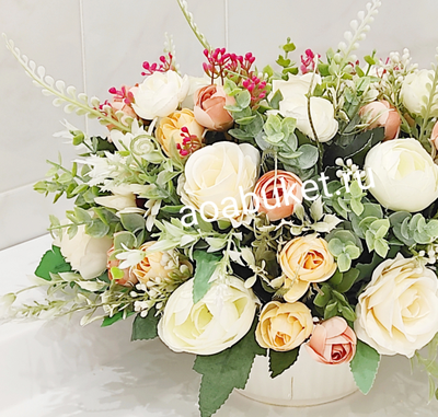 Композиция из искусственных цветов - Карамелька малая № МК017 - Купить в Москве на АОАБУКЕТ