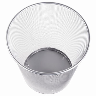 Корзина для бумаг, металлическая, серебристая (20л)