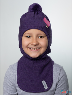 Шапка-шлем 21101-12 подклад 100% полиэстер, баклажановый 48-50