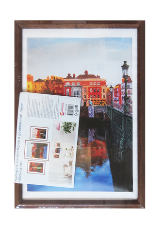 Набор постеров в раме из 3 шт.,  дерево, ПРН-188