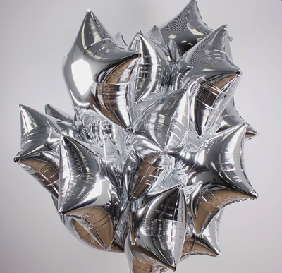 Шар (18''/46 см) Звезда, Серебро