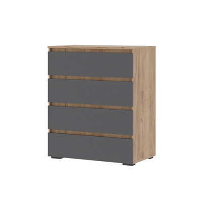 Хелен КМ 02 Комод 4 ящика 800х958х465 дуб крафт золотой/графит