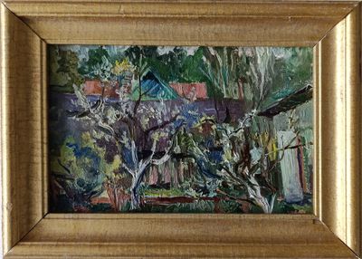 &quot;Сад&quot; картон масло 1970-е годы