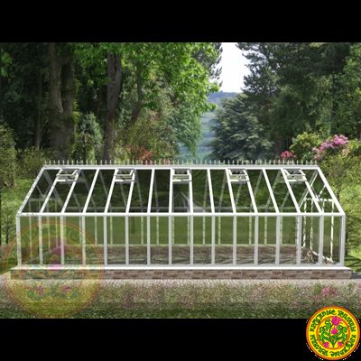 Базовая комплектация теплицы из стекла и алюминия ЧЕСТЕРФИЛД  размером 10000 х 3000 мм