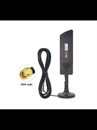 Arioteam-110 Уличная антенна WiFi 2,4/5  ГГц (600~6000 МГц) с кабелем 3 метра и с магнитным основанием. (Разъём SMA Male) для систем беспроводного видеонаблюдения (усиление 22 Дб)