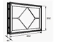 Окно акриловое со вставкой в форме ромба 452х302